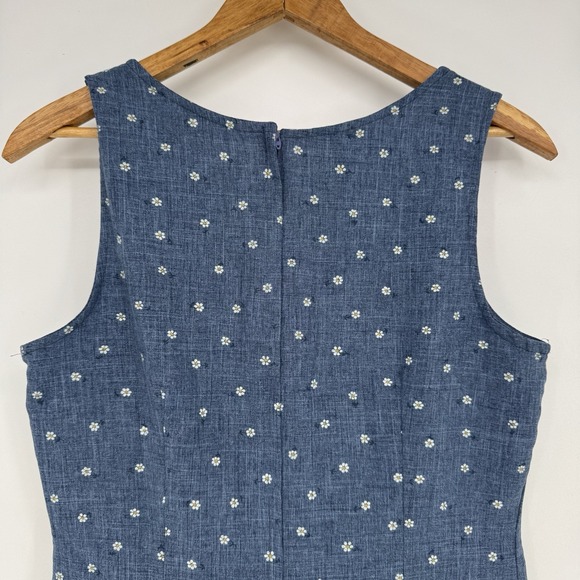 Vintage IZ California Chambray Dress Sleeveless‎ Mini Dainty Floral Size 11 - Picture 8 of 10